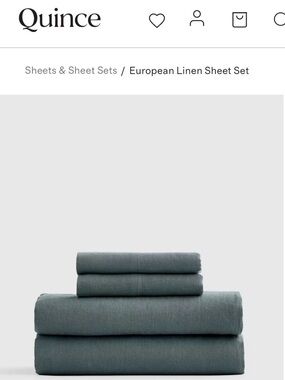Quince European Linen Sheet Set in Ocean